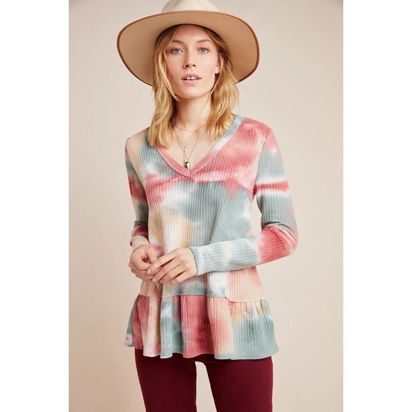 NWT Anthropologie Eri + Ali Tallie Peplum Top - Picture 1 of 11